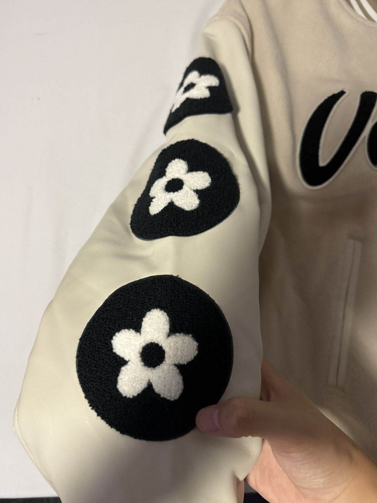 Vandy The Pink Vandy The Pink Varsity Jacket Cream Leather Sleeve XL Size US L / EU 52-54 / 3 - 5 Thumbnail