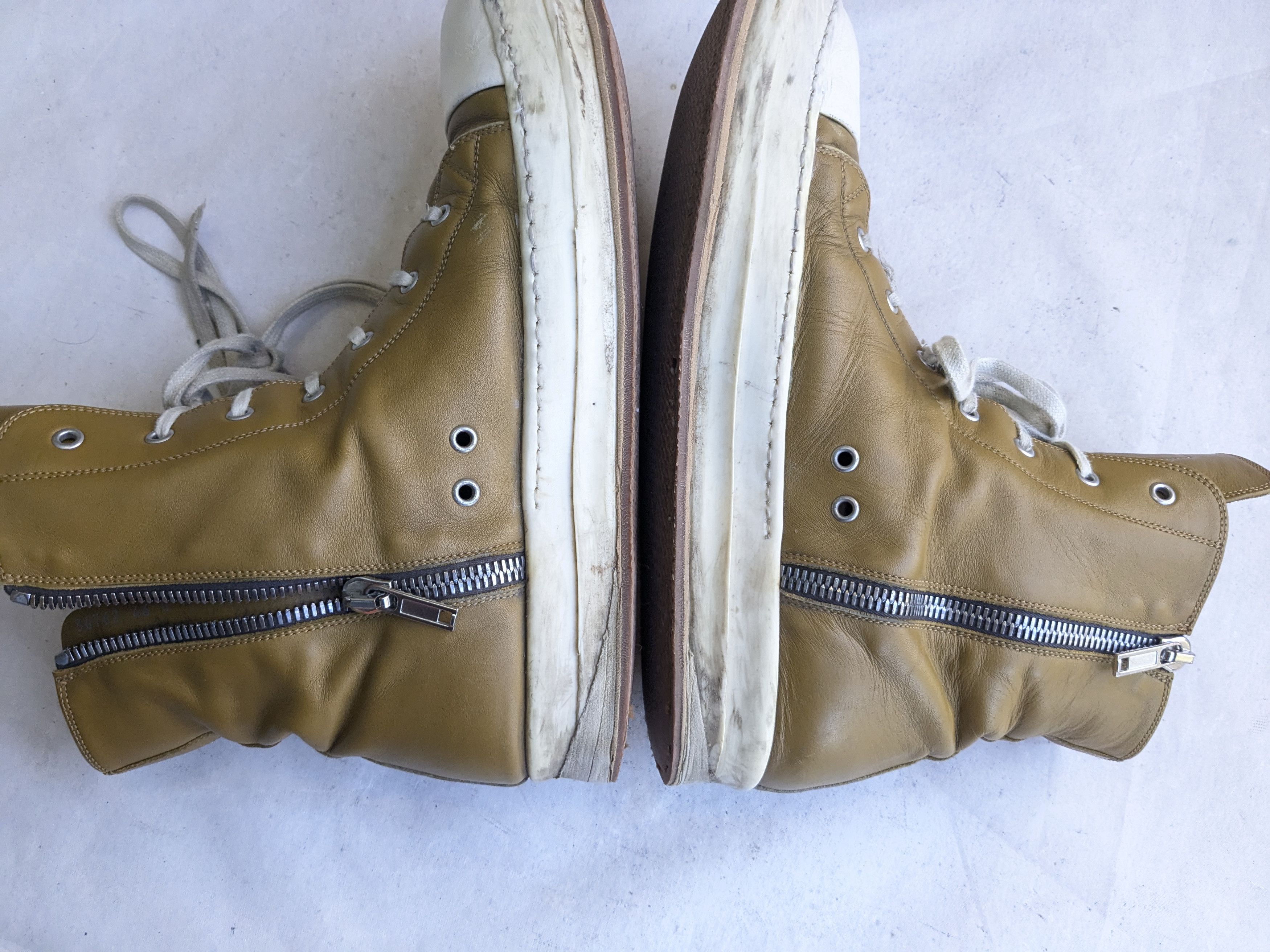 Rick Owens Rick Owens Ramones Mainline High Top Leather Sneakers 13 46 Size US 13 / EU 46 - 10 Thumbnail