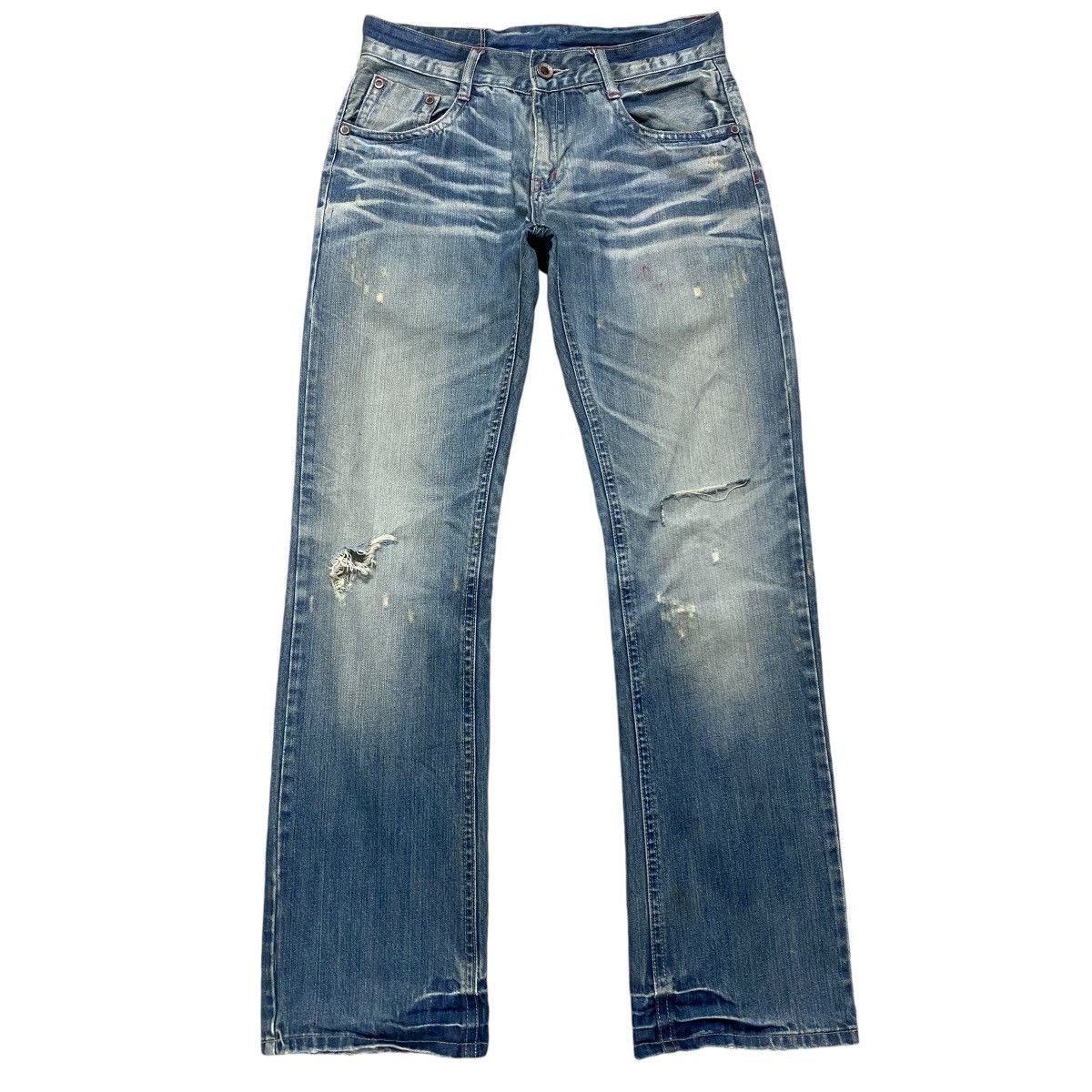 Japanese Brand CRAZY LEOPARD Denim Poker Jeans Ripped Size US 32 / EU 48 - 3 Thumbnail