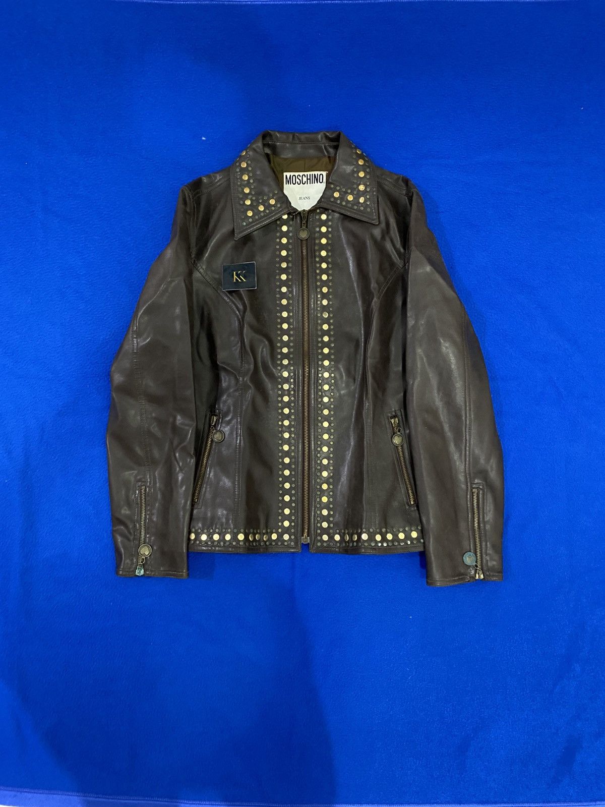Love Moschino × Moschino × Vintage Vintage MOSCHINO Chic Edgy Faux Leather Studded Jacket Size M / US 6-8 / IT 42-44 - 1 Thumbnail