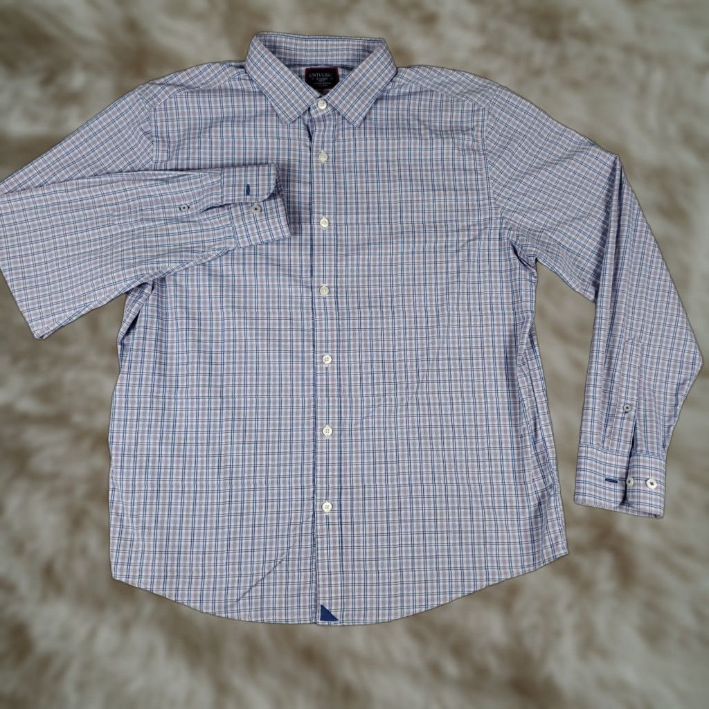 UNTUCKit UNTUCKit Shirt Mens XL Blue Plaid Nylon Button-Up Long Sleeve Fashion, Classic, Colorful, Modern, Preppy Mens Size US XL / EU 56 / 4 - 1 Thumbnail