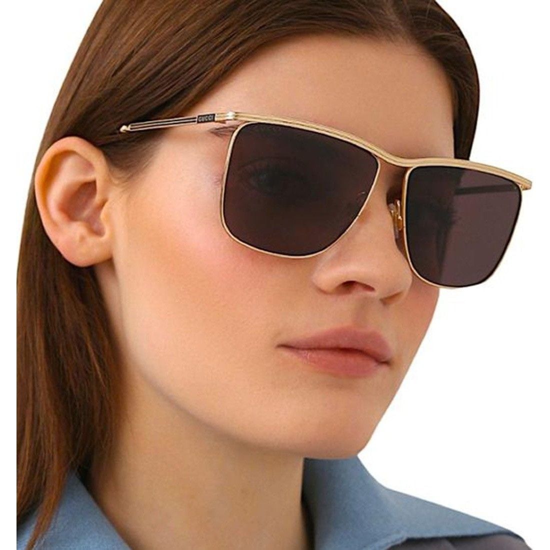 Gucci NEW GUCCI SUNGLASSES GG0821S 001 GOLD UNISEX EYEWEAR Size ONE SIZE - 1 Thumbnail