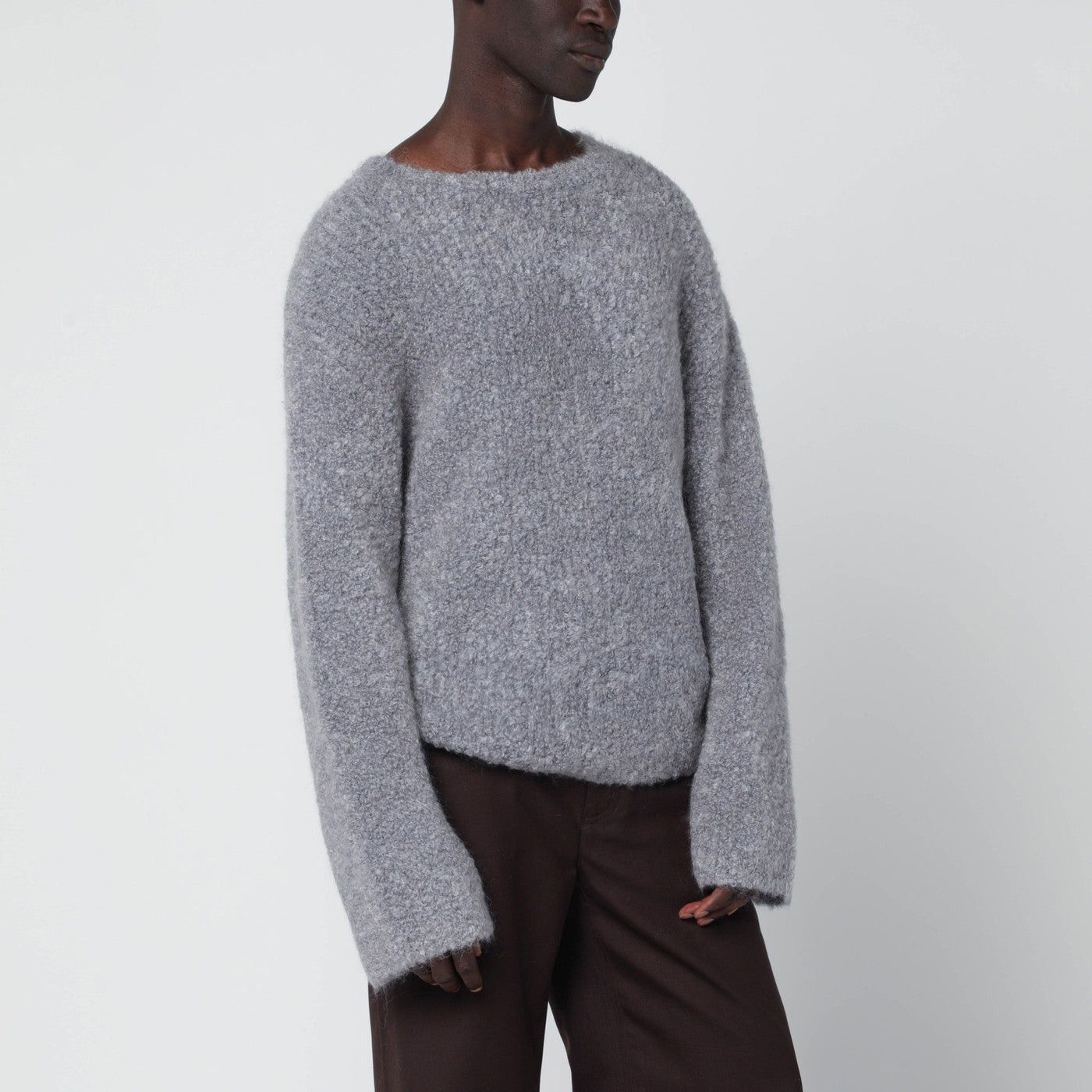 Sefr Sefr Jermaine Grey Sweater In Boucle Yarn Size US L / EU 52-54 / 3 - 1 Thumbnail