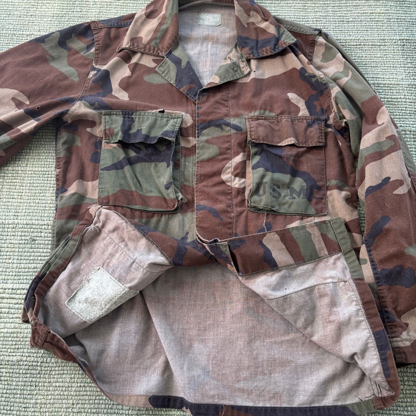 Vintage Vintage camo USMC four pocket field jacket size M/L AS-IS Size US L / EU 52-54 / 3 - 8 Thumbnail