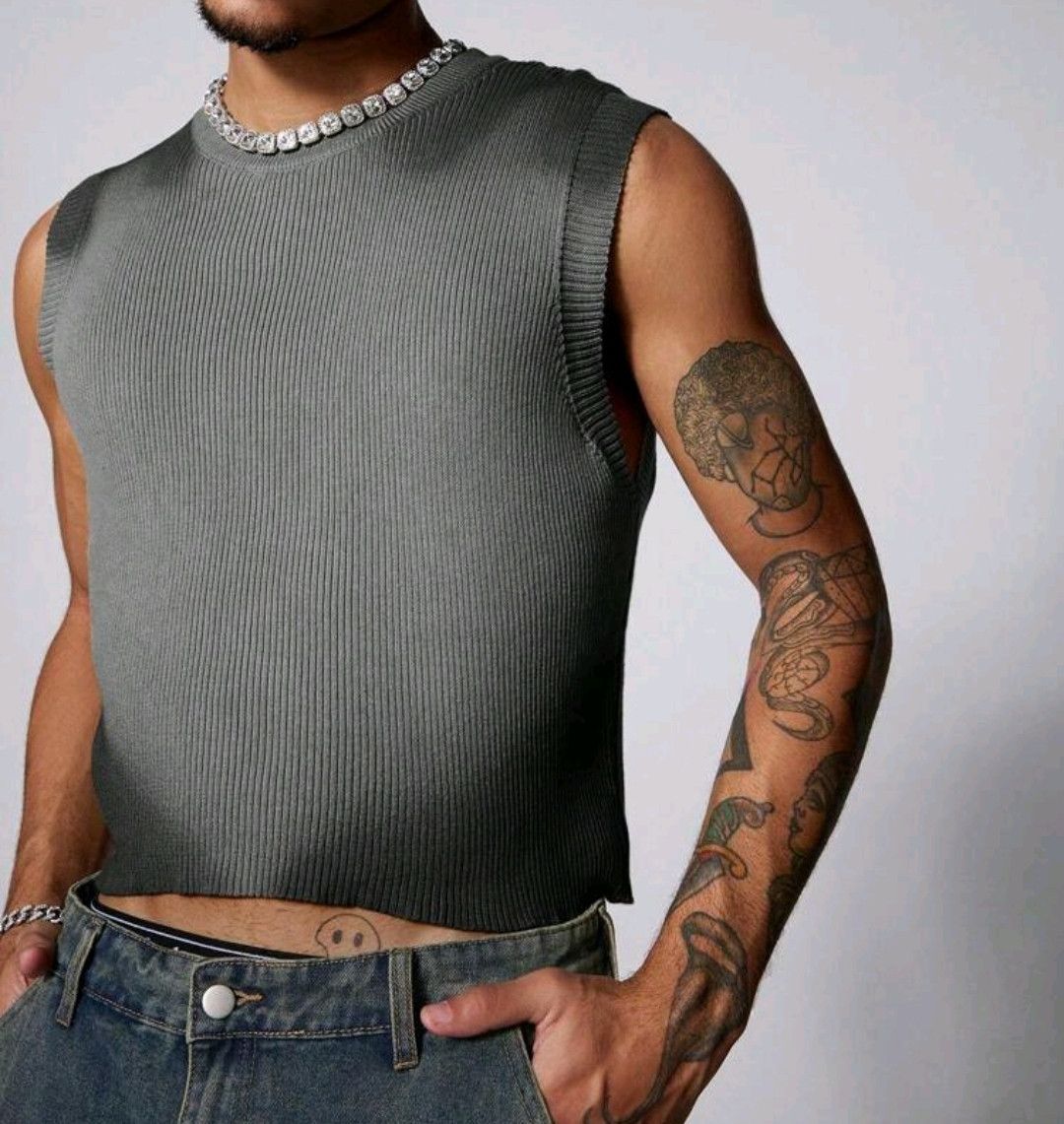 Other Solid Color Gradient Streetwear Knitted Sleeveless Vest Size US M / EU 48-50 / 2 - 6 Thumbnail