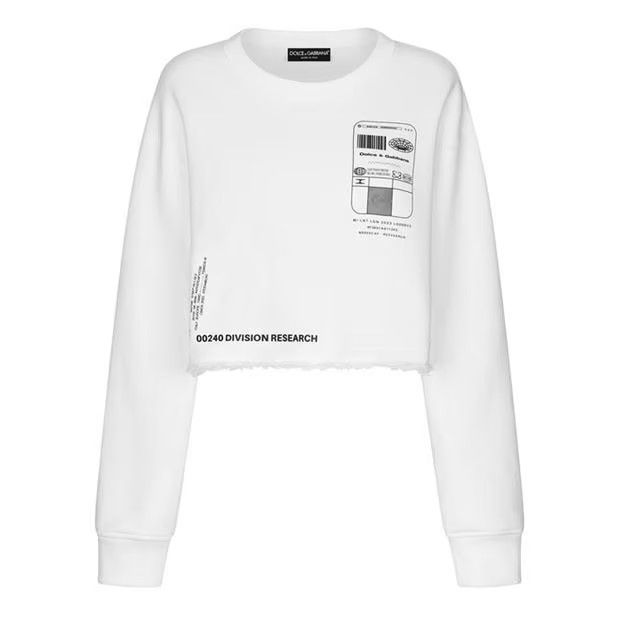 Dolce & Gabbana o1g2r1mq1024 Long Sleeved Round Neck Sweatshirt in White Size M / US 6-8 / IT 42-44 - 1 Thumbnail