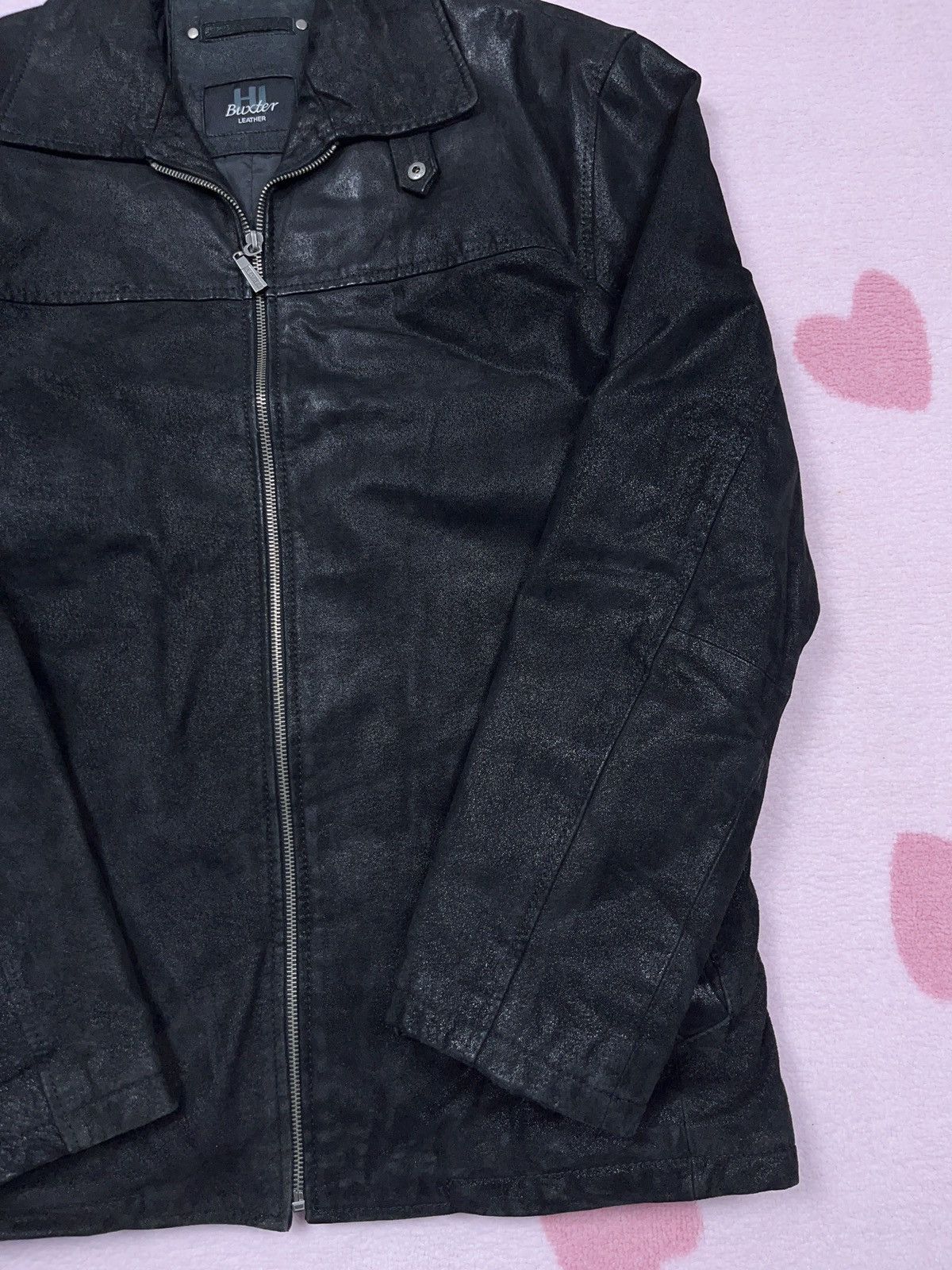 Genuine Leather ➕ black leather coated shiny avant garde long jacket Size US L / EU 52-54 / 3 - 2 Thumbnail