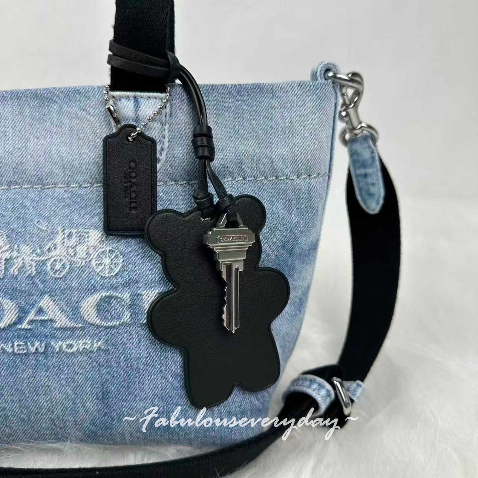 Coach COACH Mini Tour Tote xbody Loved Denim Silver/Light Indigo Size ONE SIZE - 5 Thumbnail