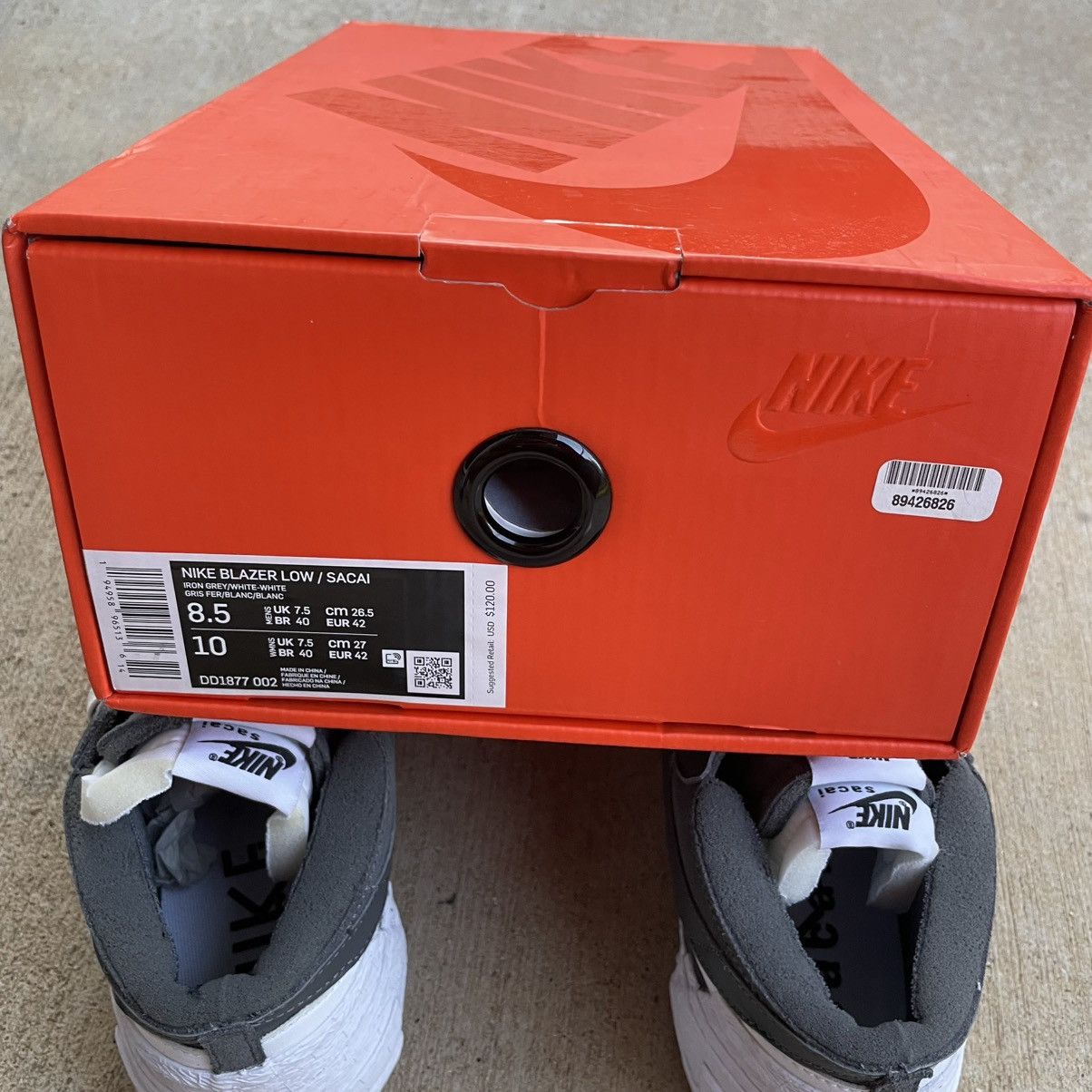 Nike × Sacai Nike Sacai Blazer Low Iron Grey Mens Size 8.5 New In Box Size US 8.5 / EU 41-42 - 8 Thumbnail