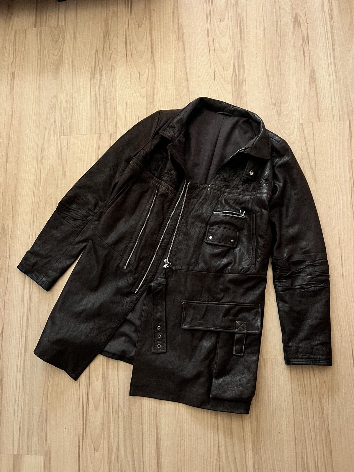 Marithe + Francois Girbaud RARE Marithe Francois Girbaud Leather Trench Coat Jacket Size M / US 6-8 / IT 42-44 - 11 Thumbnail
