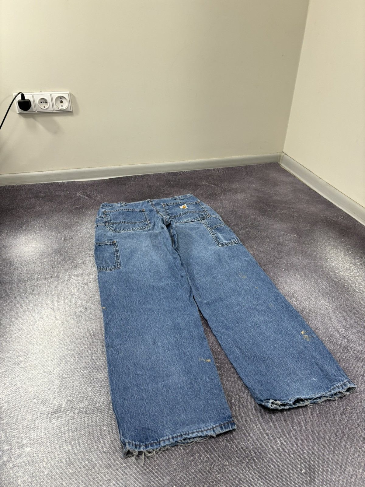 Carhartt Vintage Carhartt Flame Resistant Work Blue Denim Baggy Jeans Size US 33 - 4 Thumbnail