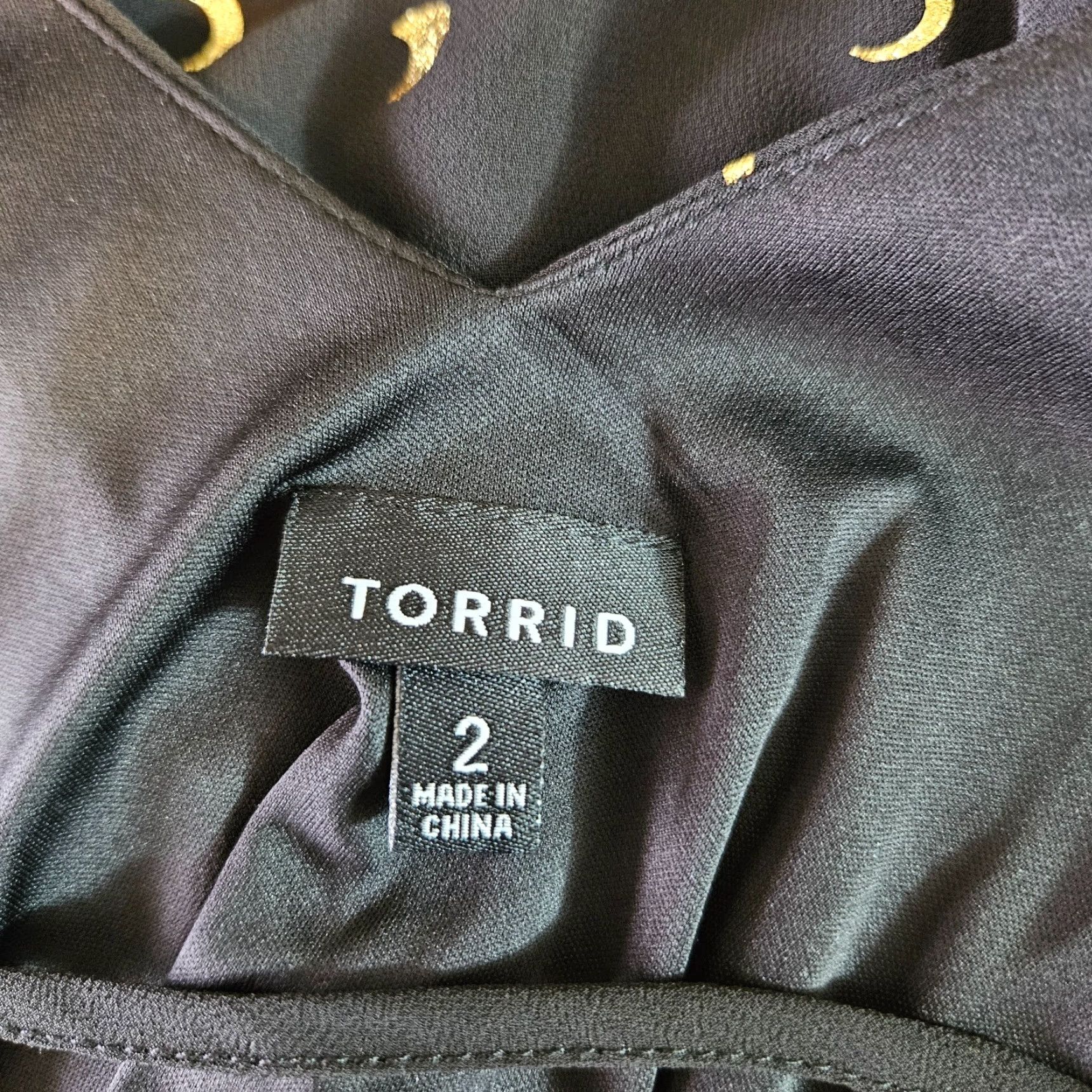 Torrid Torrid Womens Top Sz 2 Black Gold Long Sleeve Elastic Waist Size XXL / US 16-18 / IT 52-54 - 5 Thumbnail