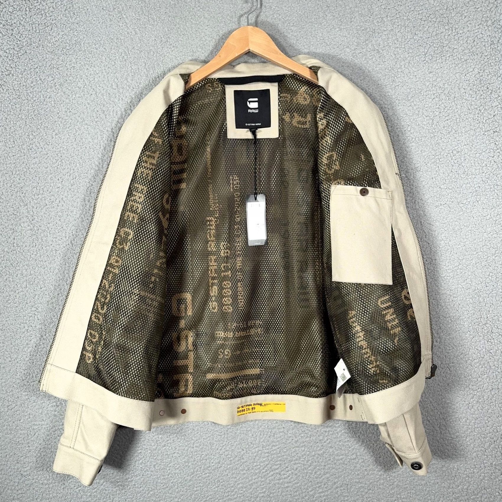 Vintage G-Star RAW Trucker Jacket Mens M Khaki Buck Canvas Full Zip Lined Pockets Bomber Button Zipper Casual Workwear Size US M / EU 48-50 / 2 - 6 Thumbnail