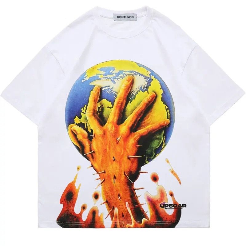 Japanese Brand × Vintage Back Statement Front Printed T Shirt Size US L / EU 52-54 / 3 - 1 Thumbnail