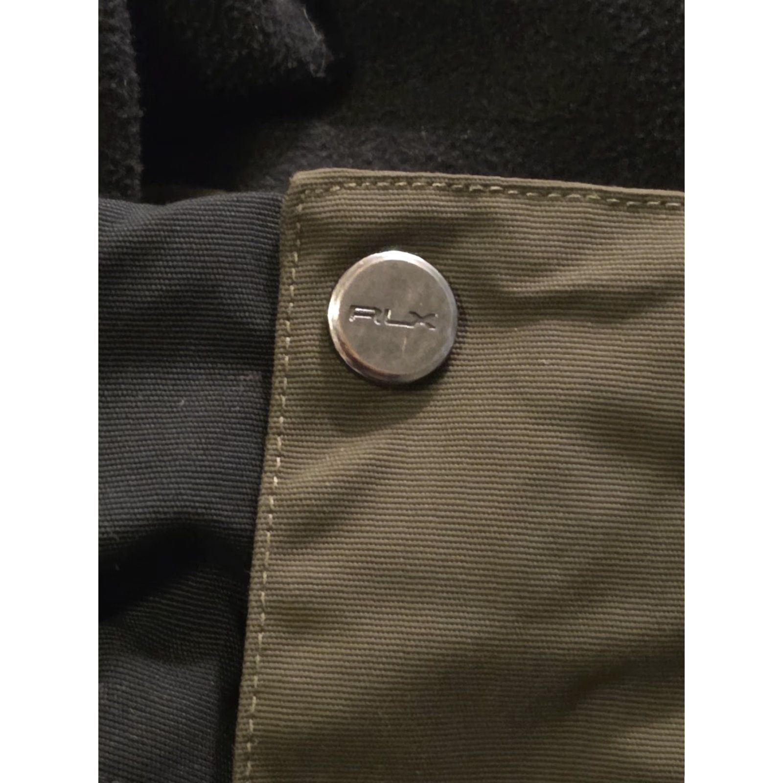 RLX Ralph Lauren RLX Ralph Lauren Full Zip Bomber Jacket Motorcycle Olive Green & Black Medium Shirt Mens M Green RLX Bomber Jacket Olive Green & Black Medium Mens Size US M / EU 48-50 / 2 - 7 Thumbnail