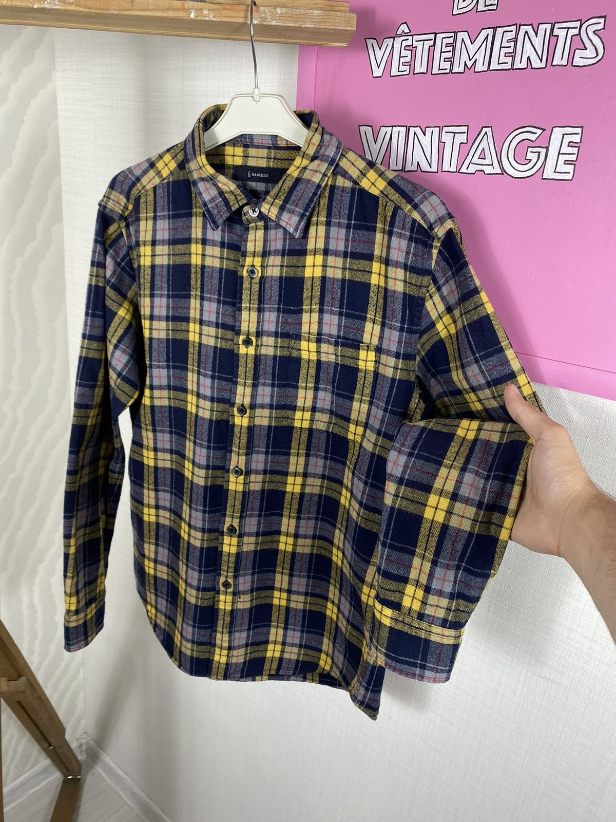 RAGEBLUE × Vintage Rageblue Japanese Check Flannel Shirt Size US M / EU 48-50 / 2 - 5 Thumbnail