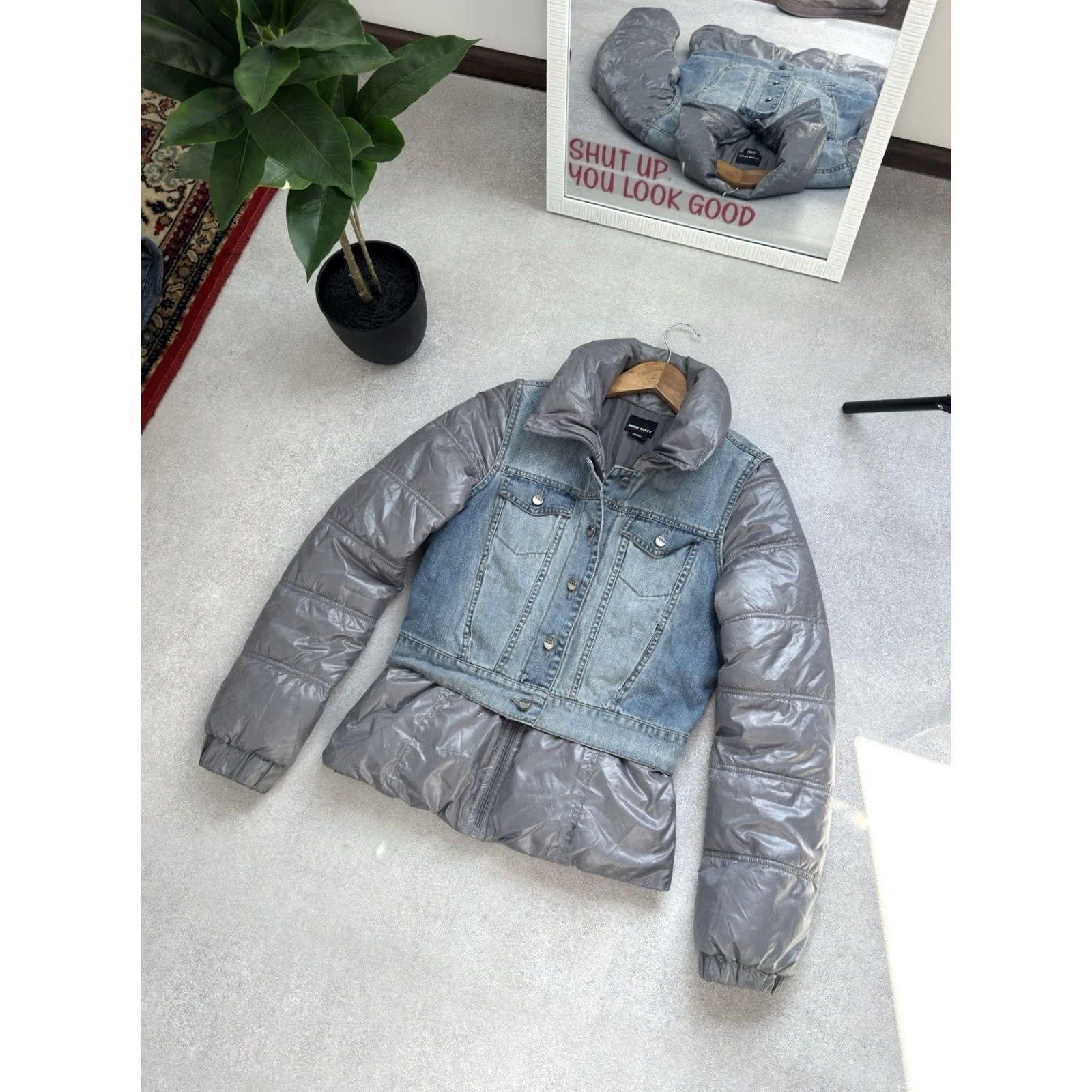 Miss Sixty VINTAGE Miss Sixty Y2K Rare Down Puffer Denim Jacket S Womens Gray 90s Designer Fashion Streetwear Italy Avant Garde Shirt/Jacket Size S / US 4 / IT 40 - 3 Thumbnail