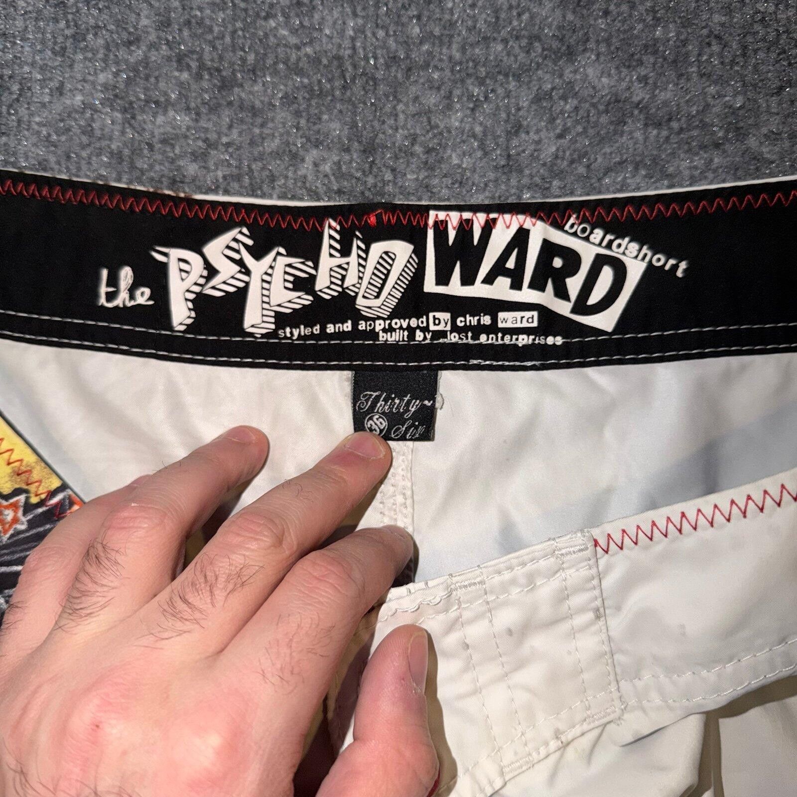 Warren Lotas LOST Enterprises Psycho Ward Girl Surf Board Shorts Mens Lg Size US 34 / EU 50 - 4 Thumbnail
