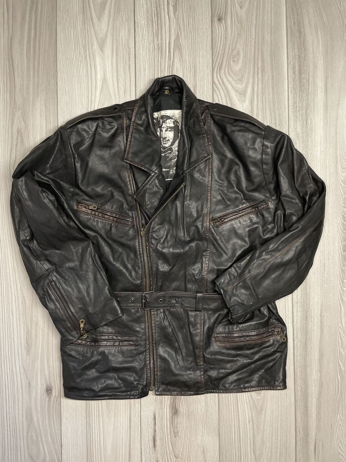 Vintage Vintage 80s 90s The Flying jacket moto leather archive Size US L / EU 52-54 / 3 - 1 Thumbnail