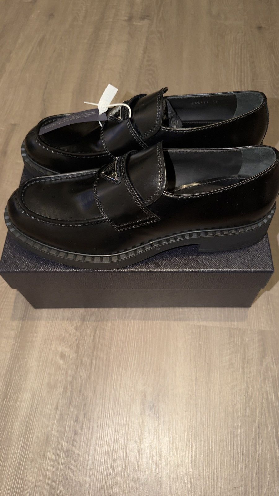 Prada Prada Mens Brushed Leather Size US 14 / EU 47 - 3 Thumbnail