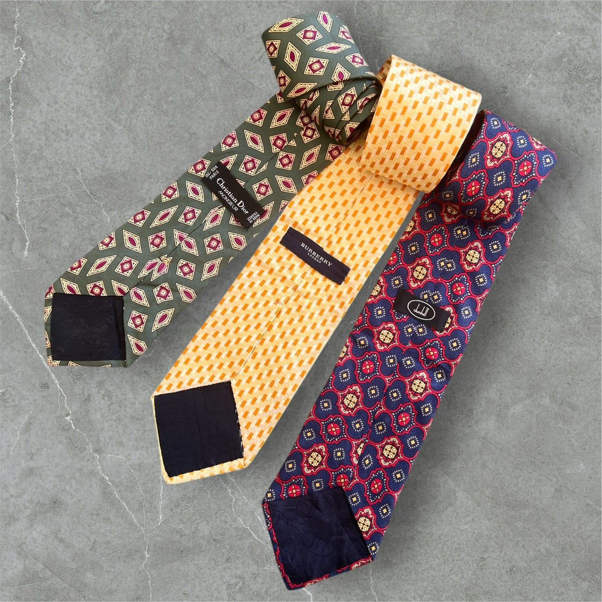 Christian Dior Monsieur Lot of 3 LUXURY DESIGNERS Silk Neckties II Size ONE SIZE - 1 Thumbnail