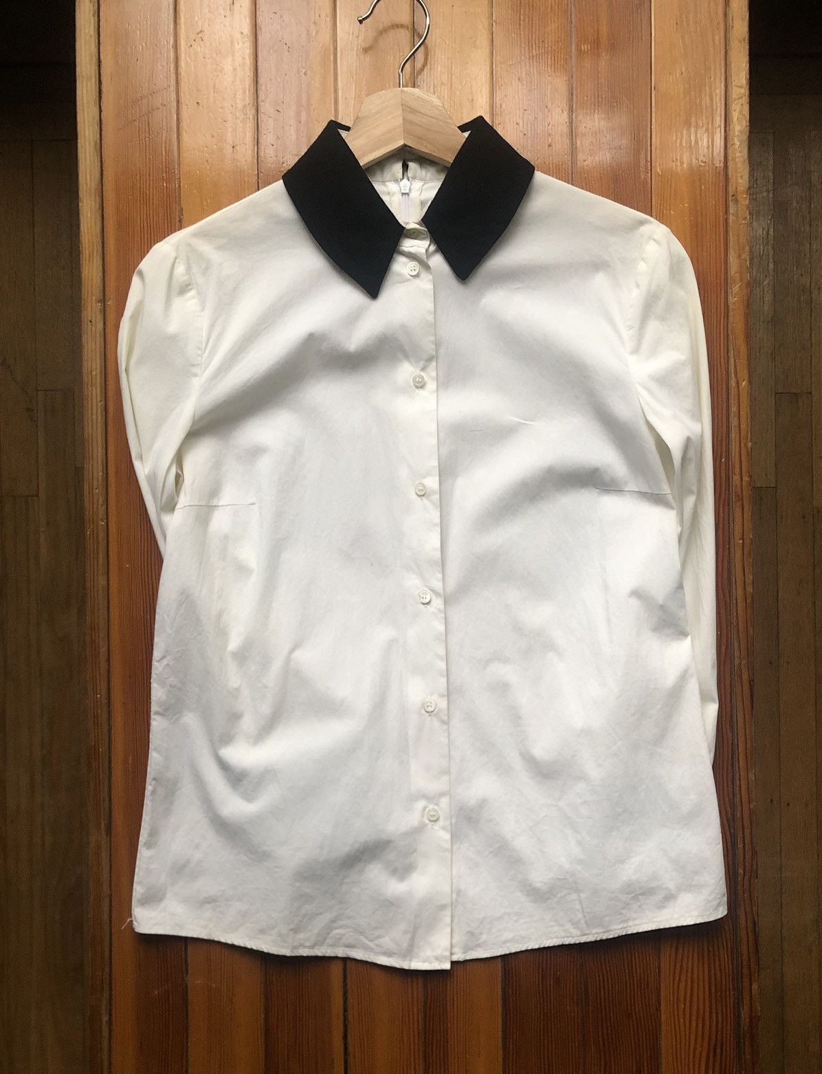 Jil Sander Jil Sander Navy Contrast Collar Blouse Size XS / US 0-2 / IT 36-38 - 4 Thumbnail