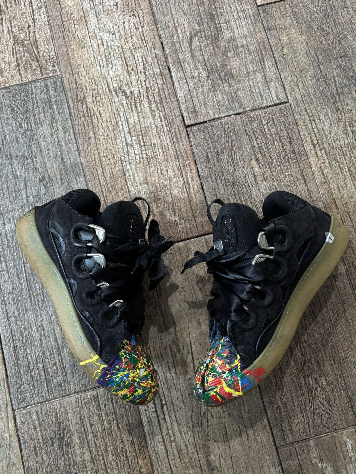 Gallery Dept. × Lanvin Black Paint Splatter Curb Sneakers Size US 10 / EU 43 - 3 Thumbnail
