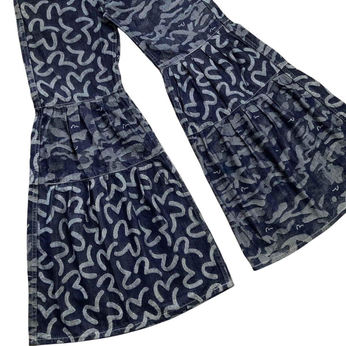 Evisu × Japanese Brand SUPER RARE EVISU JACQUARD SEAGULL DENIM FLARE JEANS Size 27" / US 4 / IT 40 - 11 Thumbnail