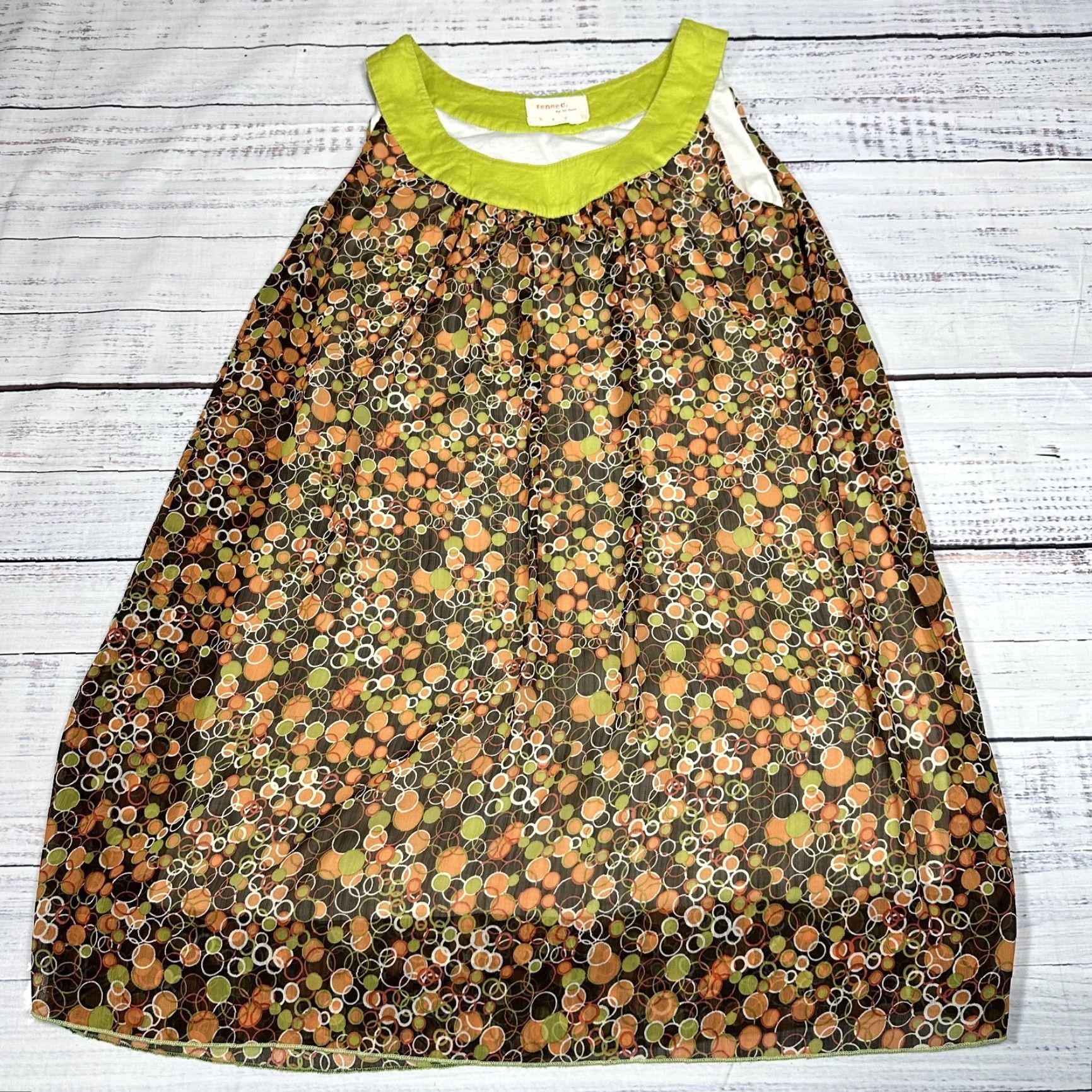 Vintage Renee C Brown Orange Shift Halter Dress Mini Casual Cocktail Sz L Adult Women Sleeveless Party/Cocktail Size L / US 10 / IT 46 - 2 Thumbnail