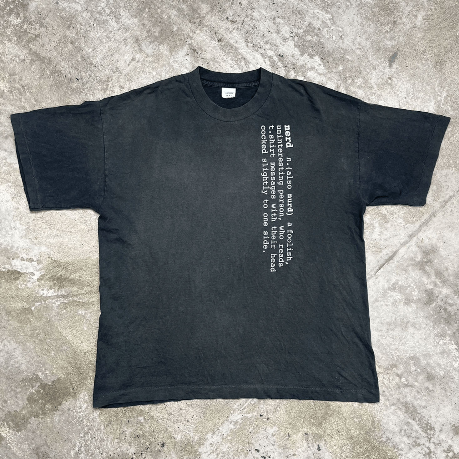Vintage 1990s NERD AWESOME SUN FADED VINTAGE SINGLE STITCH TEE № 499 Size US XL / EU 56 / 4 - 1 Thumbnail