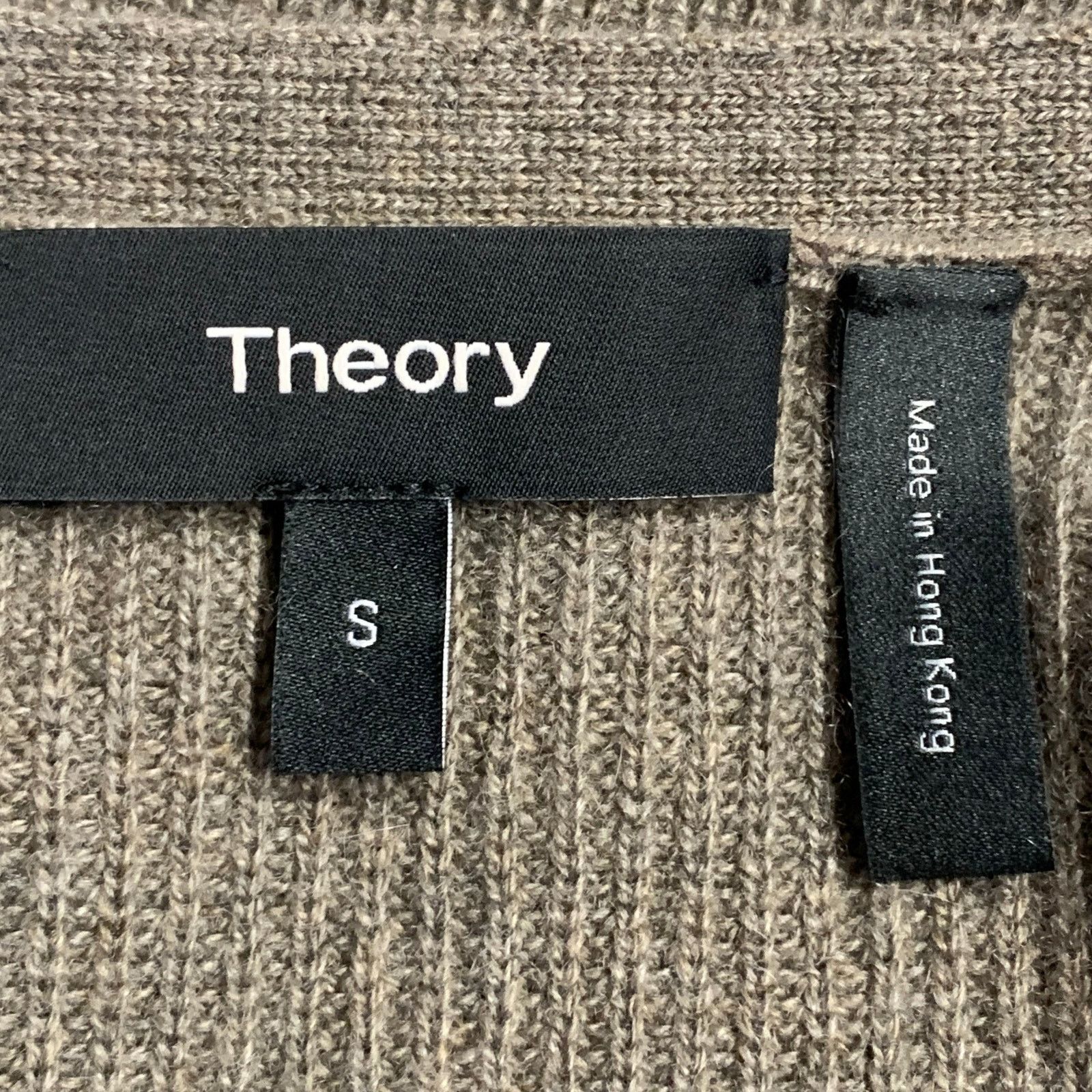 Theory THEORY Brown Taupe Cashmere Rib Knit Tie Front Cardigan Size S / US 4 / IT 40 - 4 Thumbnail