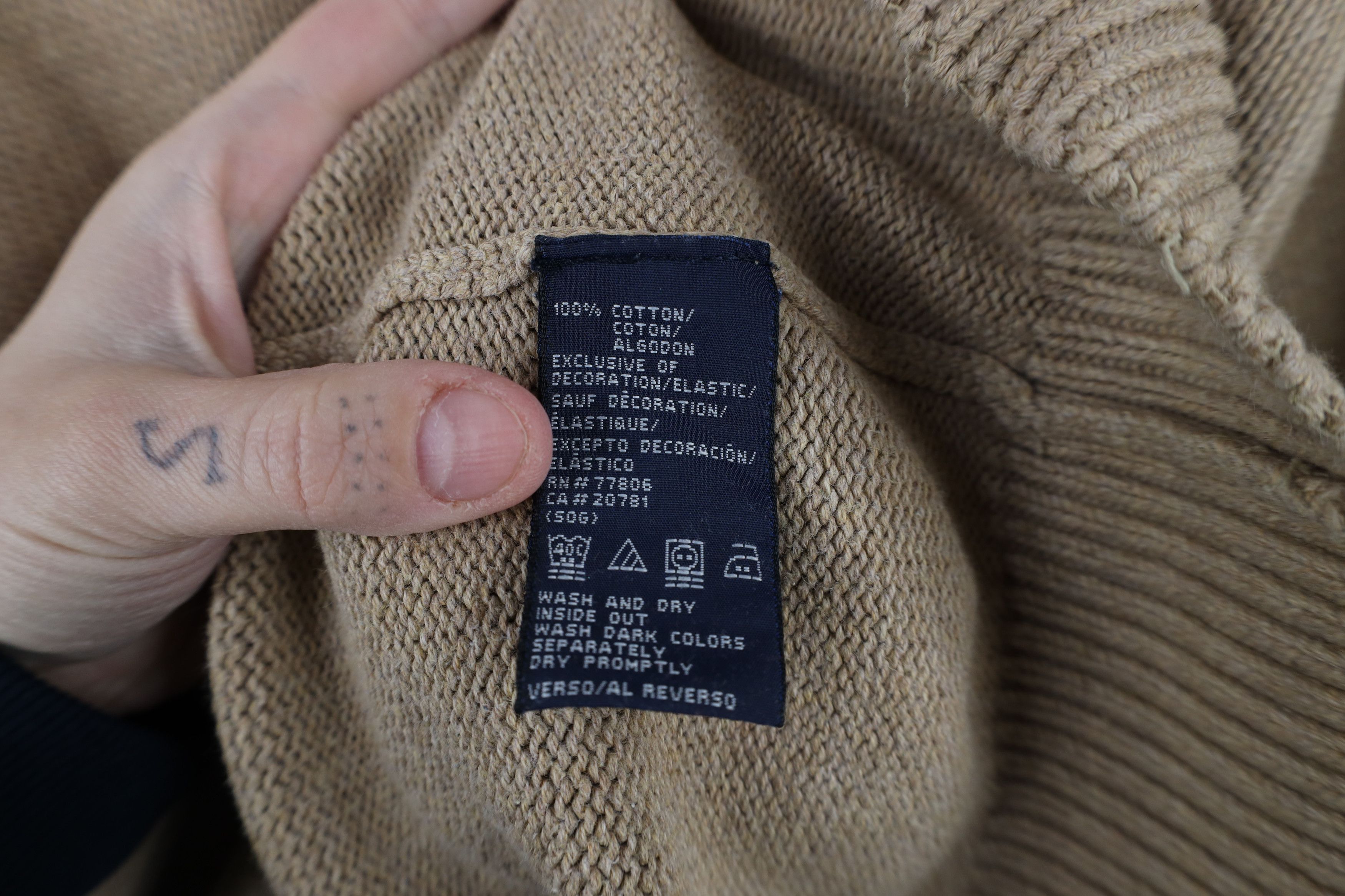 Tommy Hilfiger Vintage 90s Tommy Hilfiger Cotton Crewneck Sweater Beige Size US XL / EU 56 / 4 - 10 Thumbnail