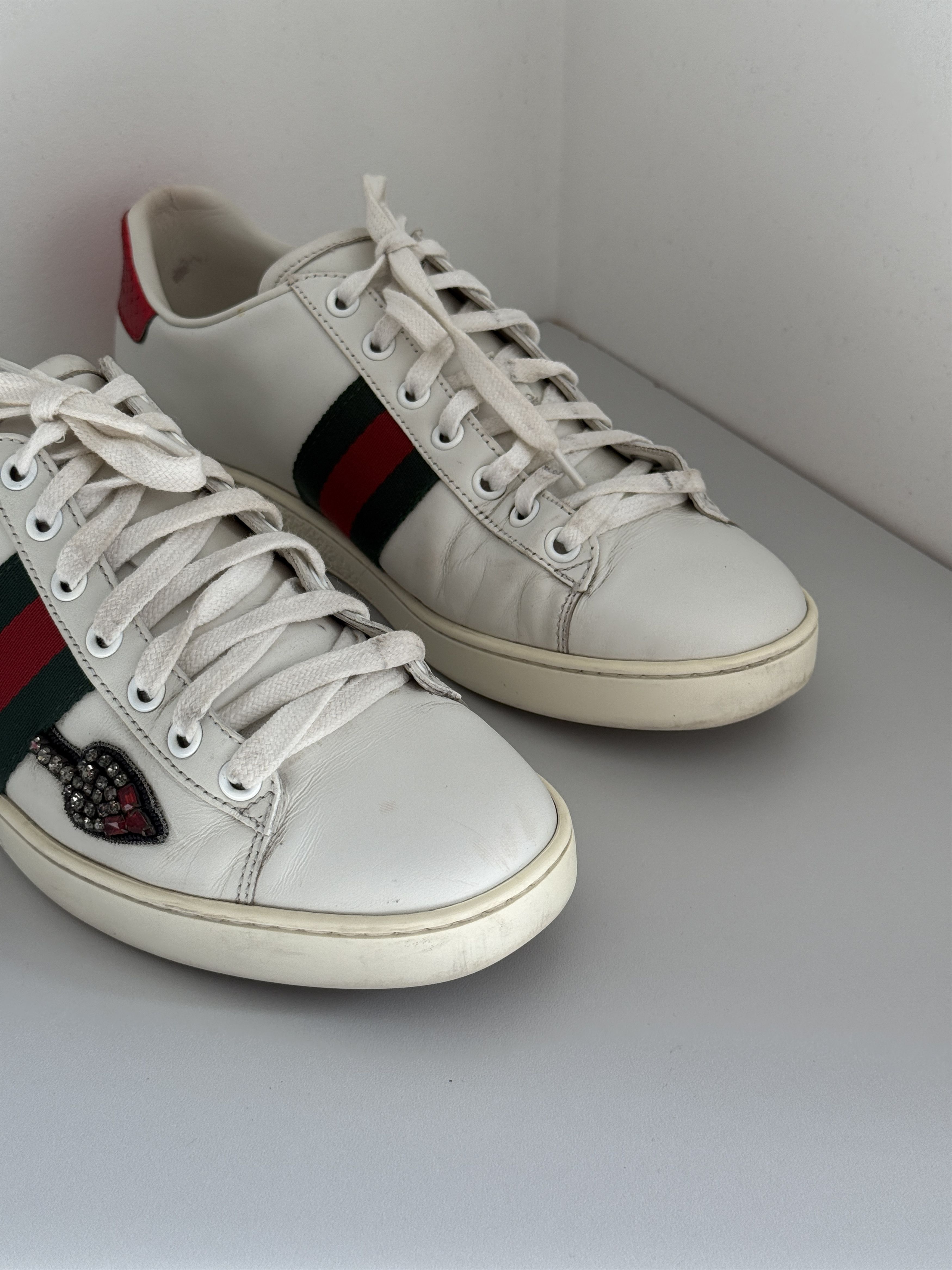 Gucci GUCCI Ace Arrow White Leather Sneakers Size US 8 / IT 38 - 12 Thumbnail