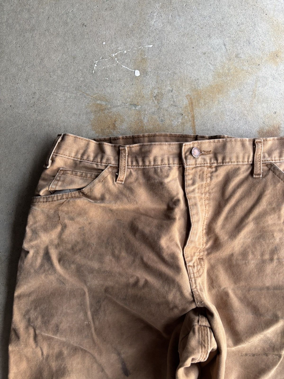Dickies × Vintage Crazy 90s Beige Dickies Boxy Black Label Distressed Pants Size US 36 / EU 52 - 4 Thumbnail