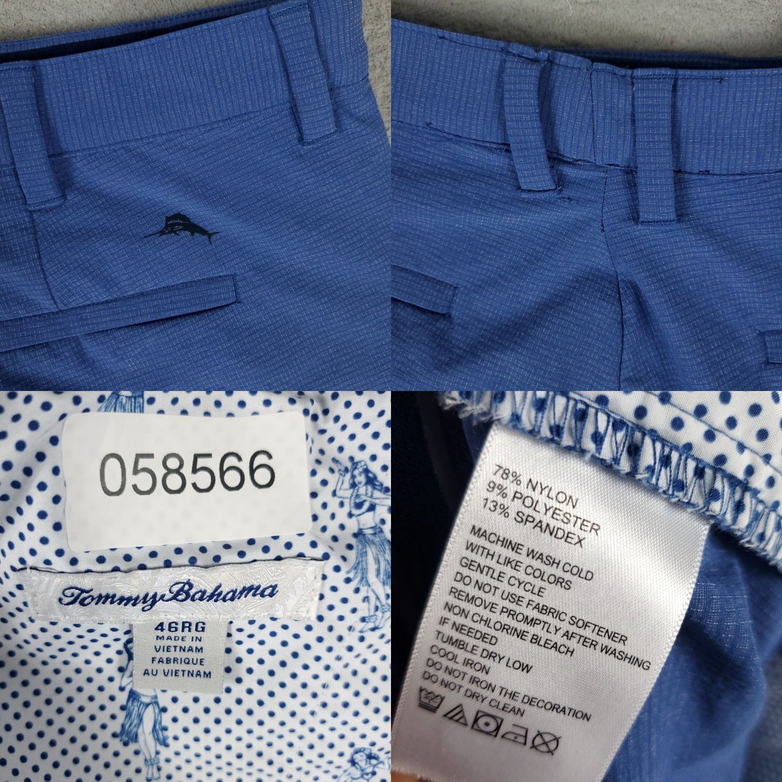 Tommy Bahama VINTAGE Tommy Bahama Shorts Men Size 43 Blue Nylon Flat Front Casual Chino Size US 43 - 8 Thumbnail