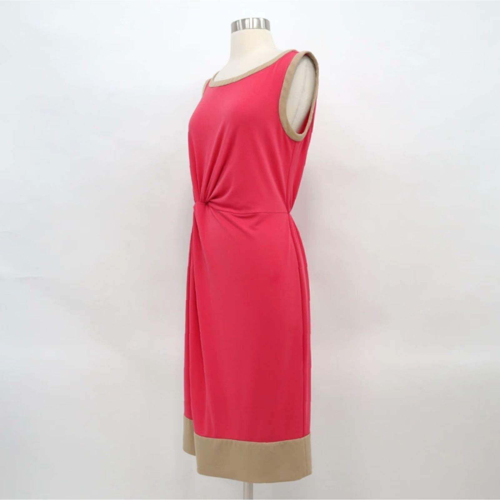 Philosophy Di Alberta Ferretti Dress Women US6 Knot Front Coral Red Stretch I42