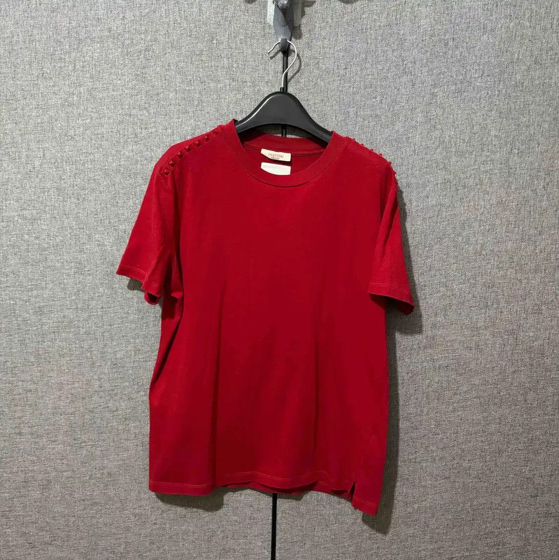 Valentino Valentino Red Cotton Embroidered T-Shirt 0089 Size S / US 4 / IT 40 - 1 Thumbnail
