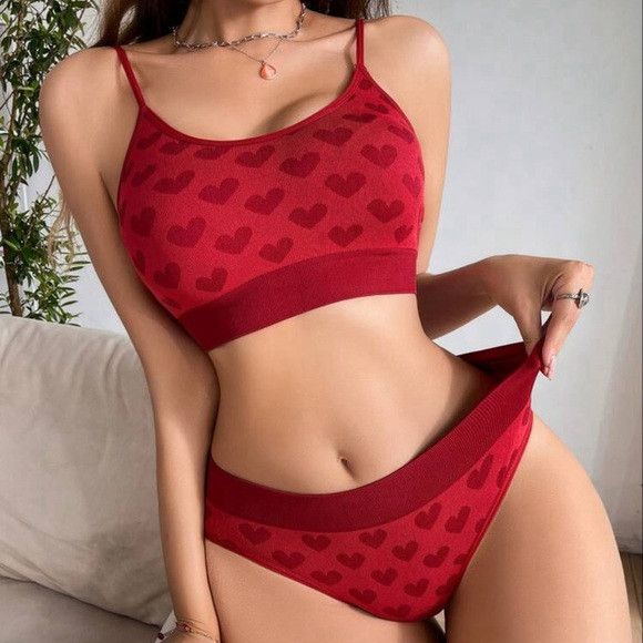 Other Women Heart Print Bra & Brief Set Size S / US 4 / IT 40 - 5 Thumbnail