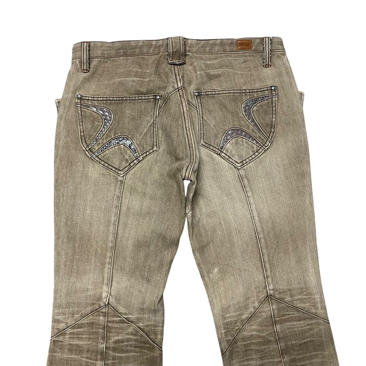 Nicole Club NCFM Fleur Brown Denim Flare Jeans Snake skin Size US 33 - 9 Thumbnail