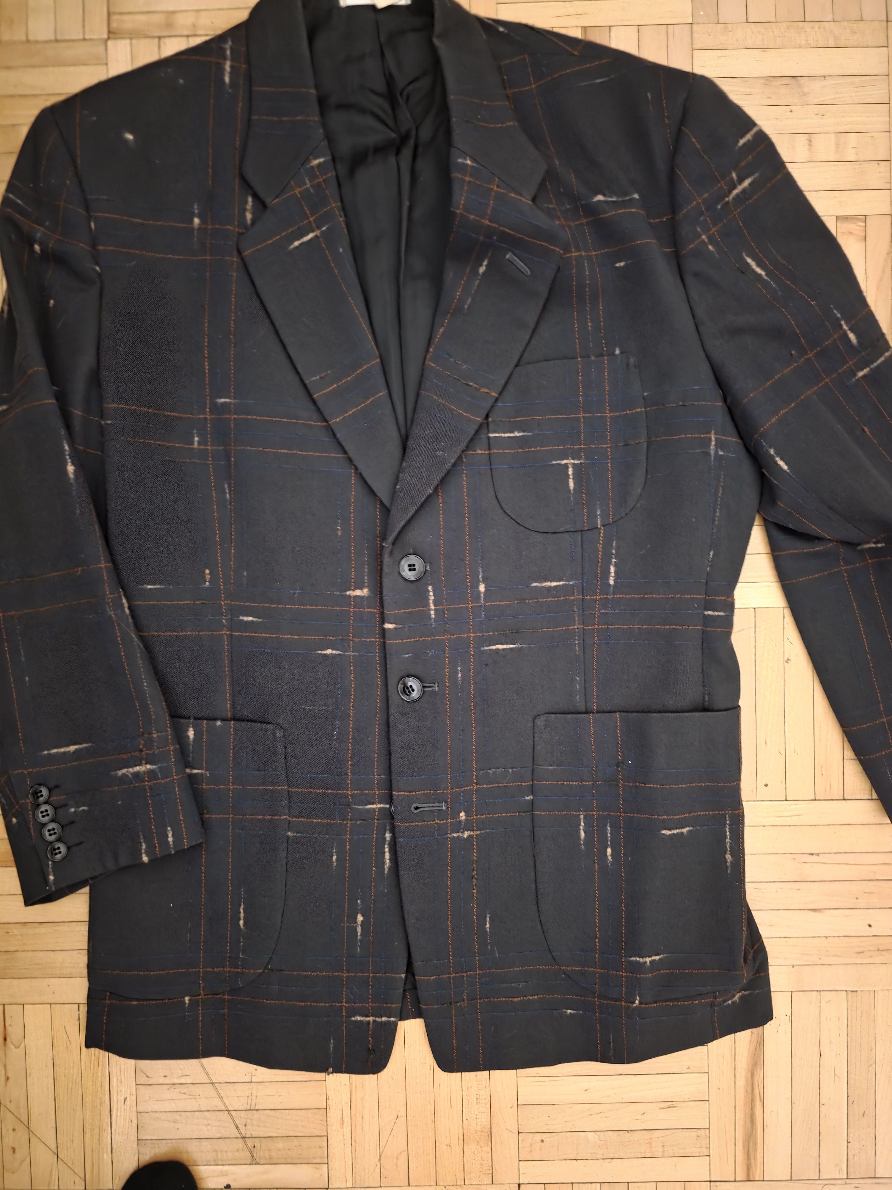 Majestic Matsuda black 50s inspired windowpane blazer Size 42R - 9 Thumbnail