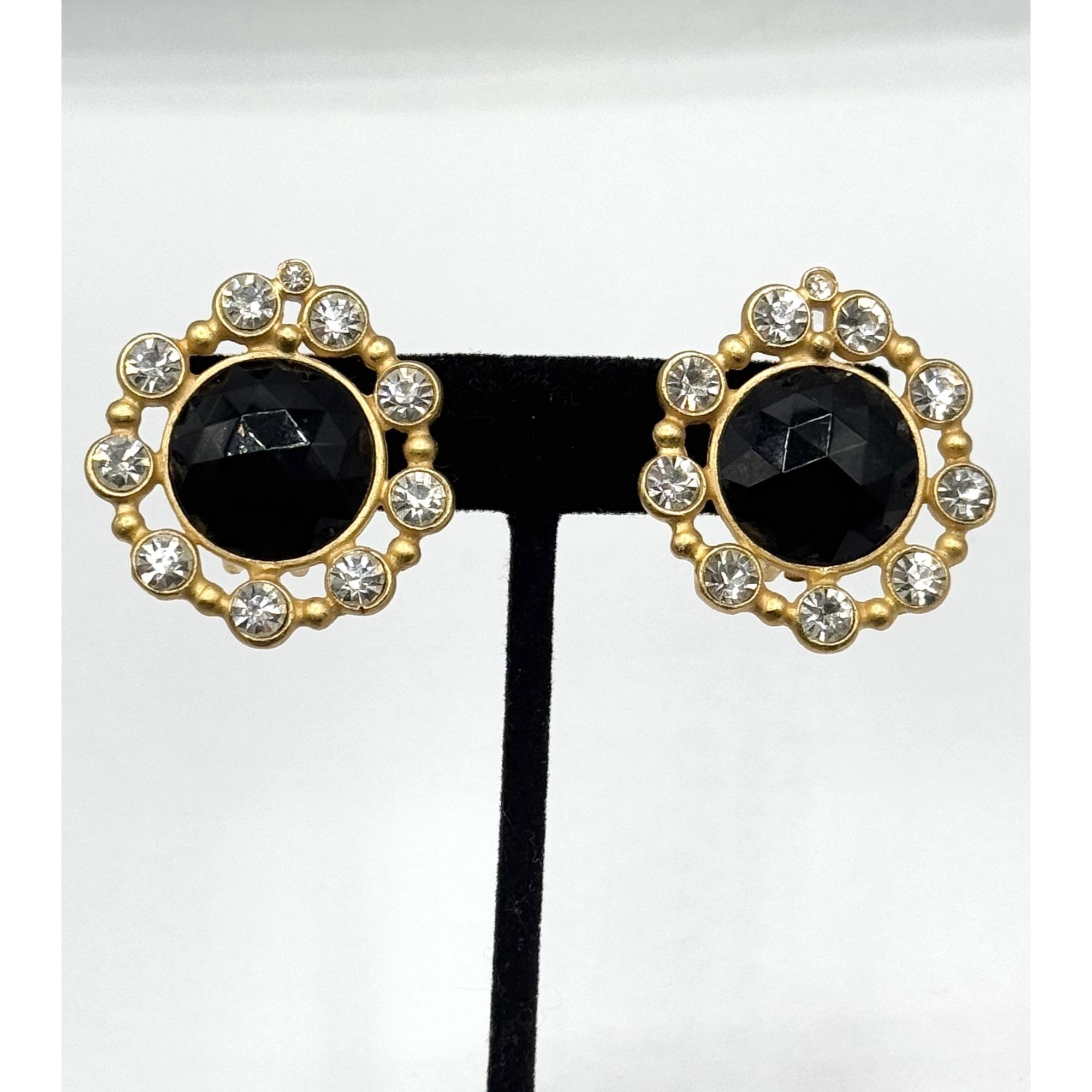 Vintage Vintage C Stein Black Rhinestone Earrings Size ONE SIZE - 1 Thumbnail