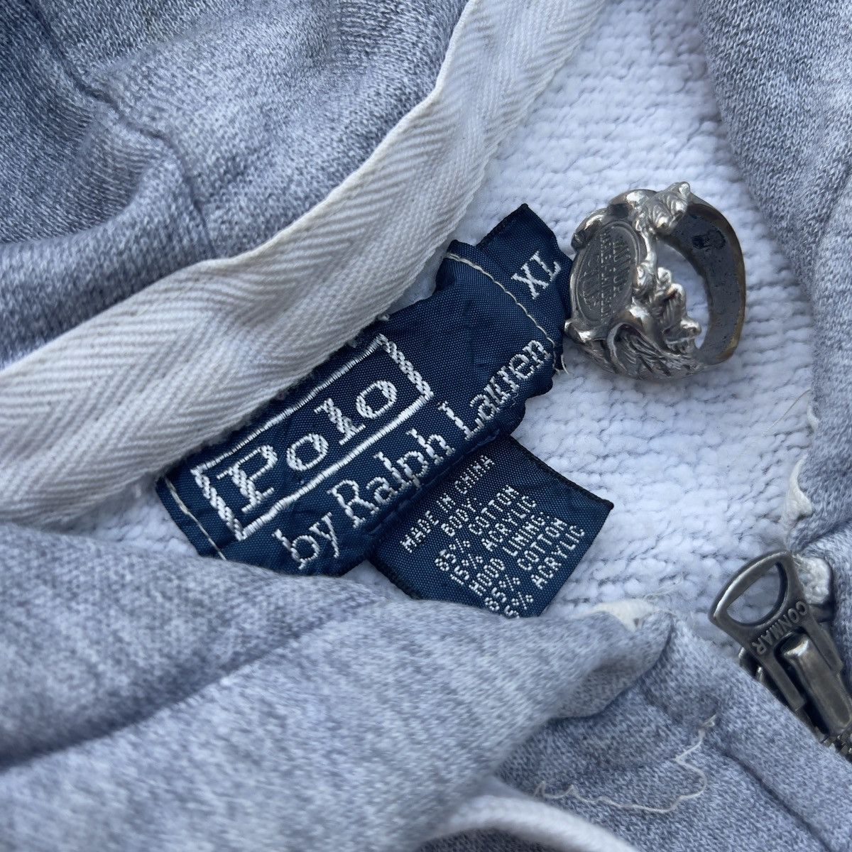 Polo Ralph Lauren × Ralph Lauren × Vintage Vintage 90s POLO RALPH LAUREN Full Zip Hoodie Size US XL / EU 56 / 4 - 3 Thumbnail