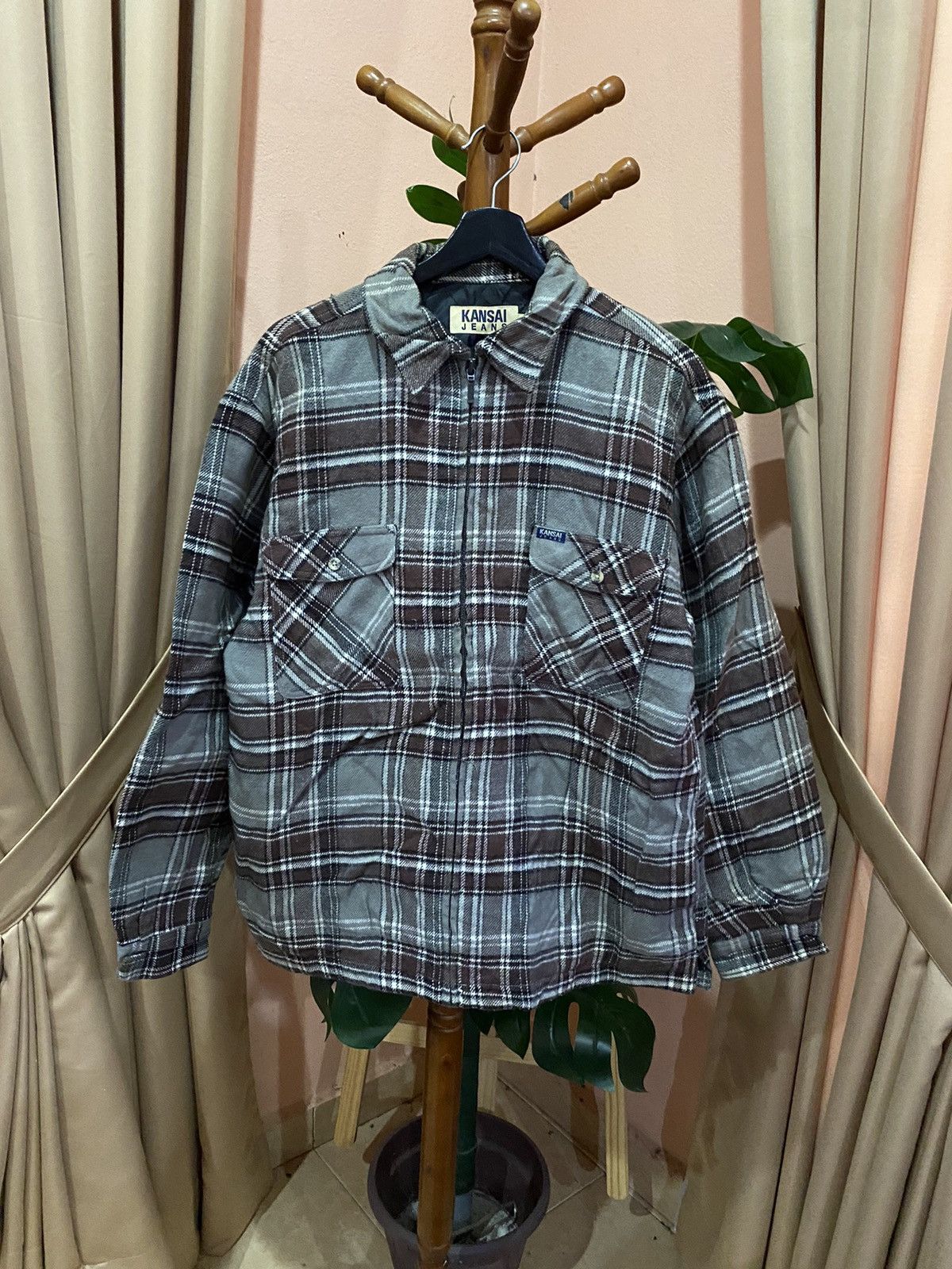 Kansai Yamamoto VINTAGE KANSAI YAMAMOTO PLAID FLANNEL SHIRT JAC Size US L / EU 52-54 / 3 - 3 Thumbnail