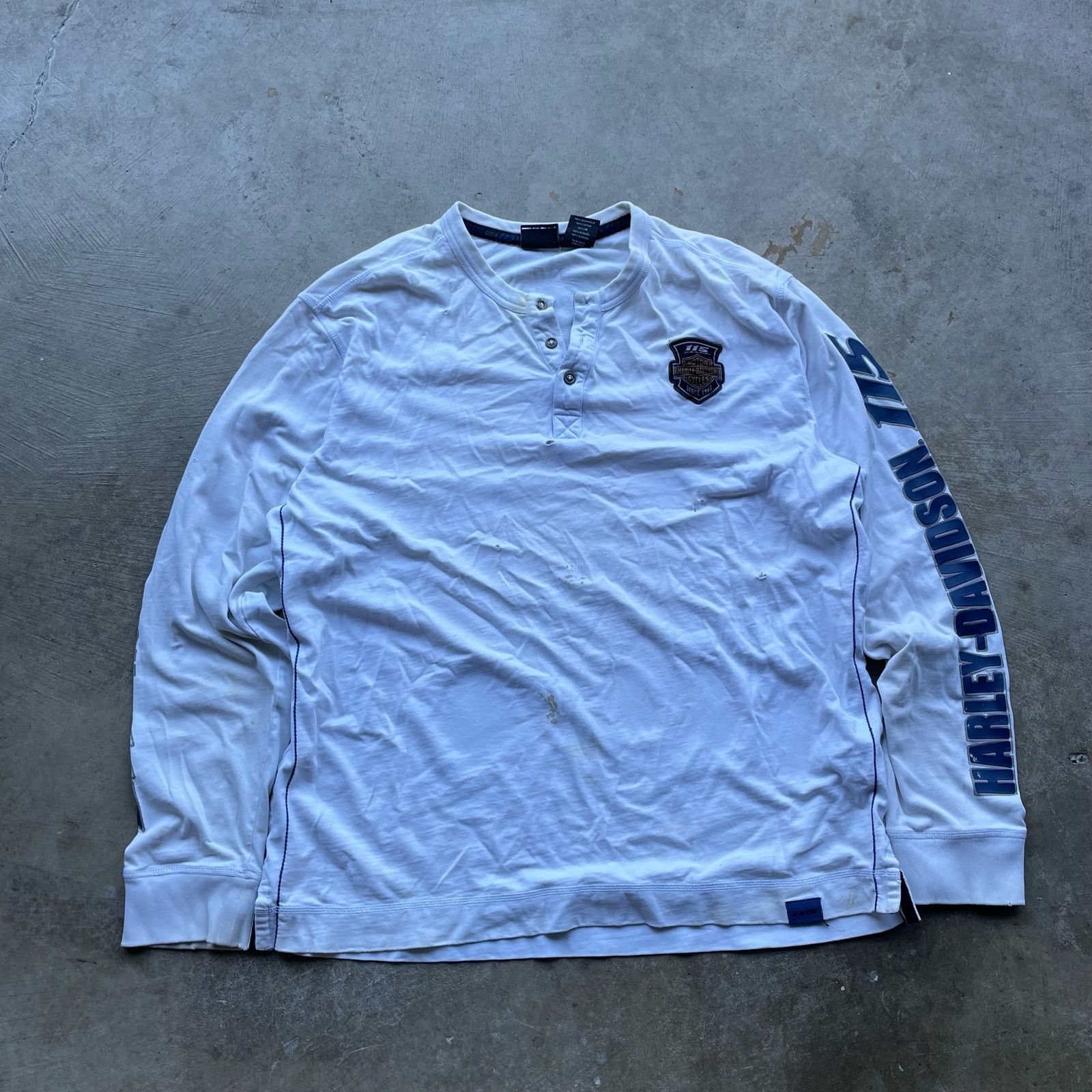 Vintage VINTAGE HARLEY DAVIDSON LONGSLEEVE WHITE SHIRT XL SLEEVE Size US XL / EU 56 / 4 - 1 Thumbnail