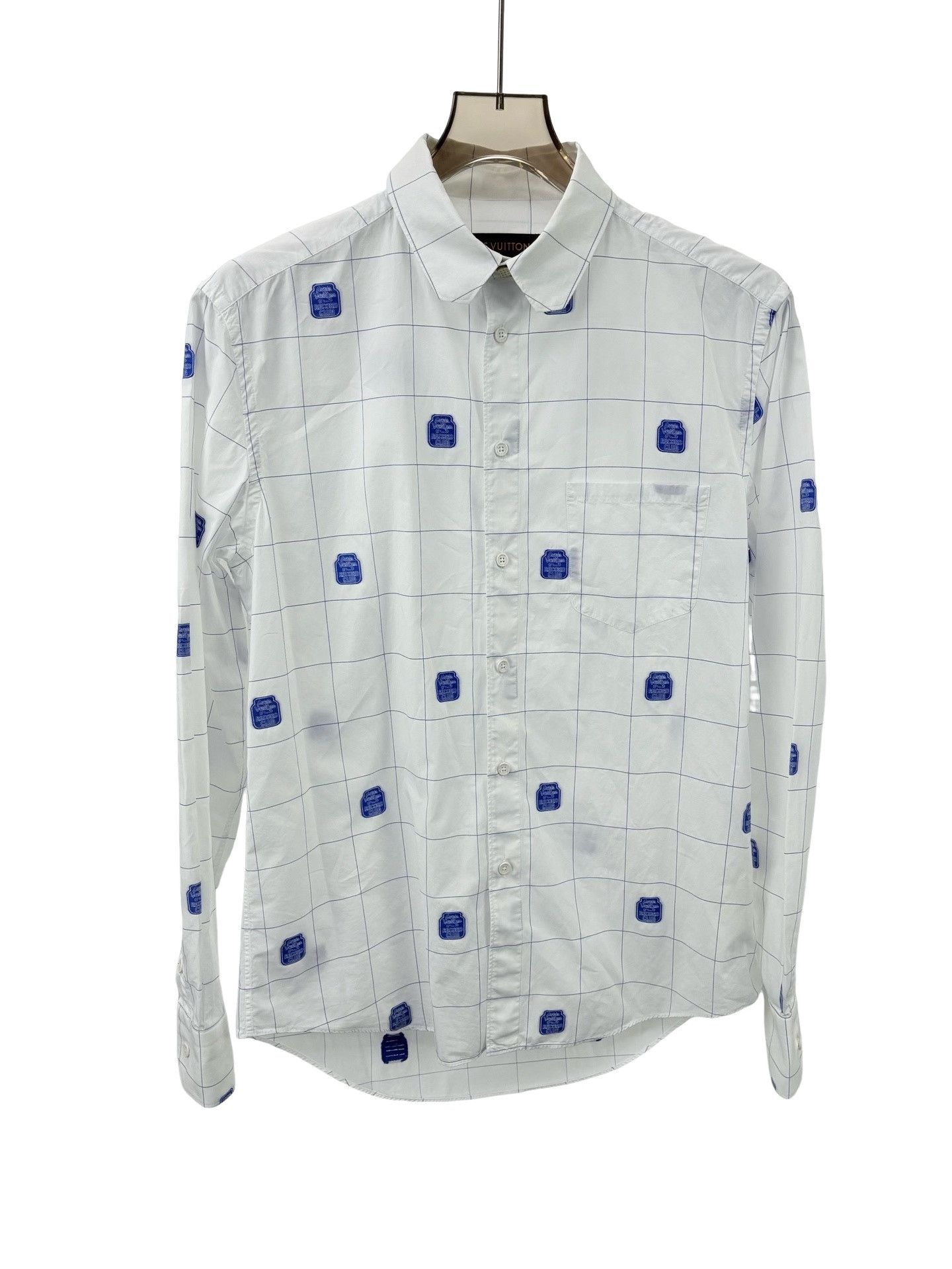 Louis Vuitton Louis Vuitton Record Club Embroidered Grid Shirt 38 Size US S / EU 44-46 / 1 - 1 Thumbnail