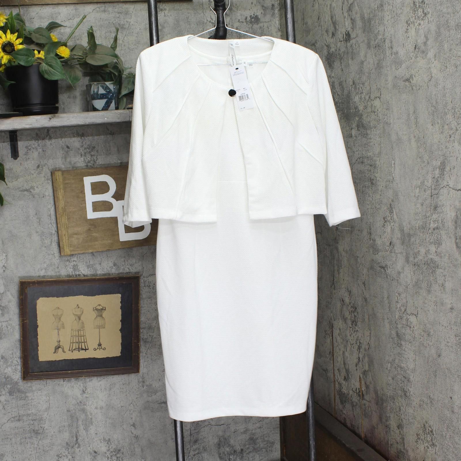 Other Nwt Ny Collection Jacket And Dress Set Pny9115 White 14p Size XL / US 12-14 / IT 48-50 - 1 Thumbnail