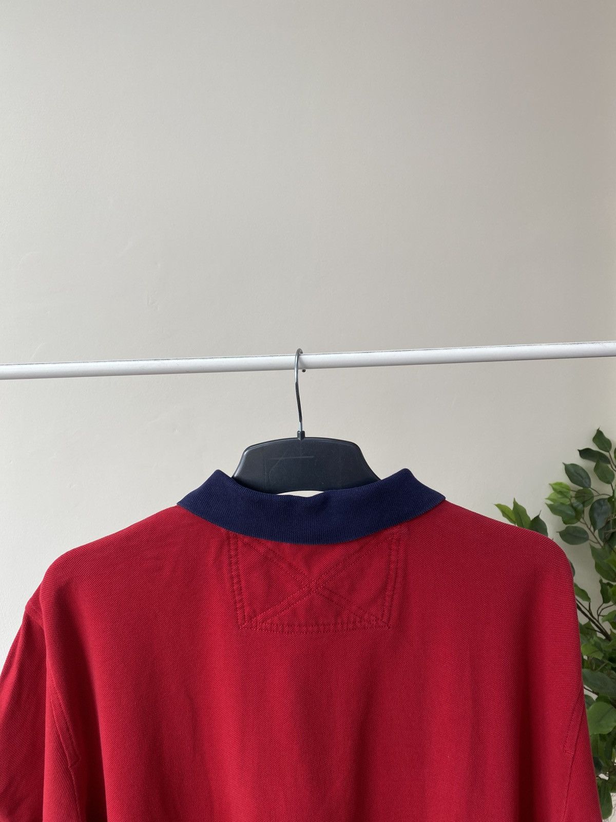 Polo Ralph Lauren × Vintage Vintage Polo Ralph Lauren Red Rugby USA 1/4 Zip Big Pony Size US XL / EU 56 / 4 - 13 Thumbnail