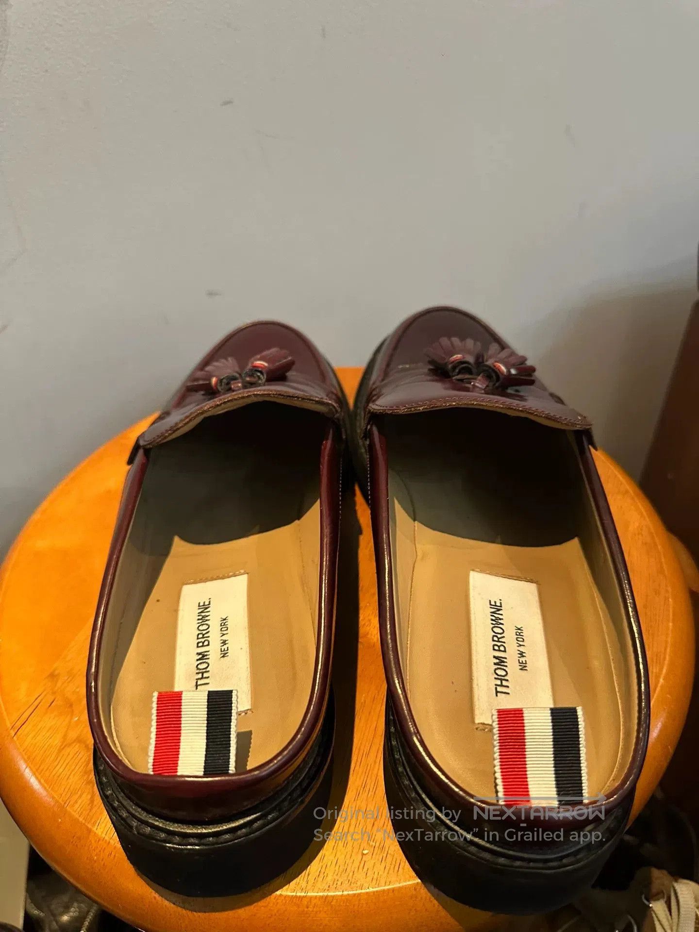 Thom Browne maroon leather slip. Size US 9 / EU 42 - 2 Thumbnail