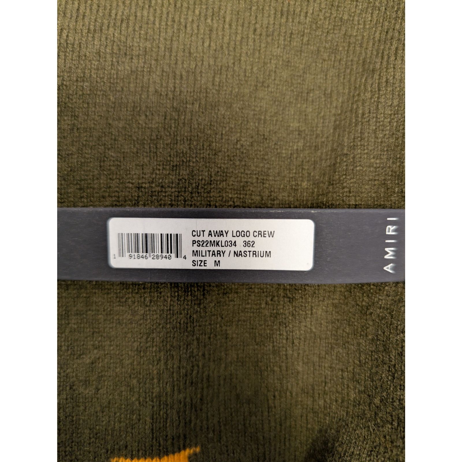 Amiri o1rshd1 Cut away Logo Crewneck Sweatshirt Military/Nastrium Size US M / EU 48-50 / 2 - 18 Thumbnail