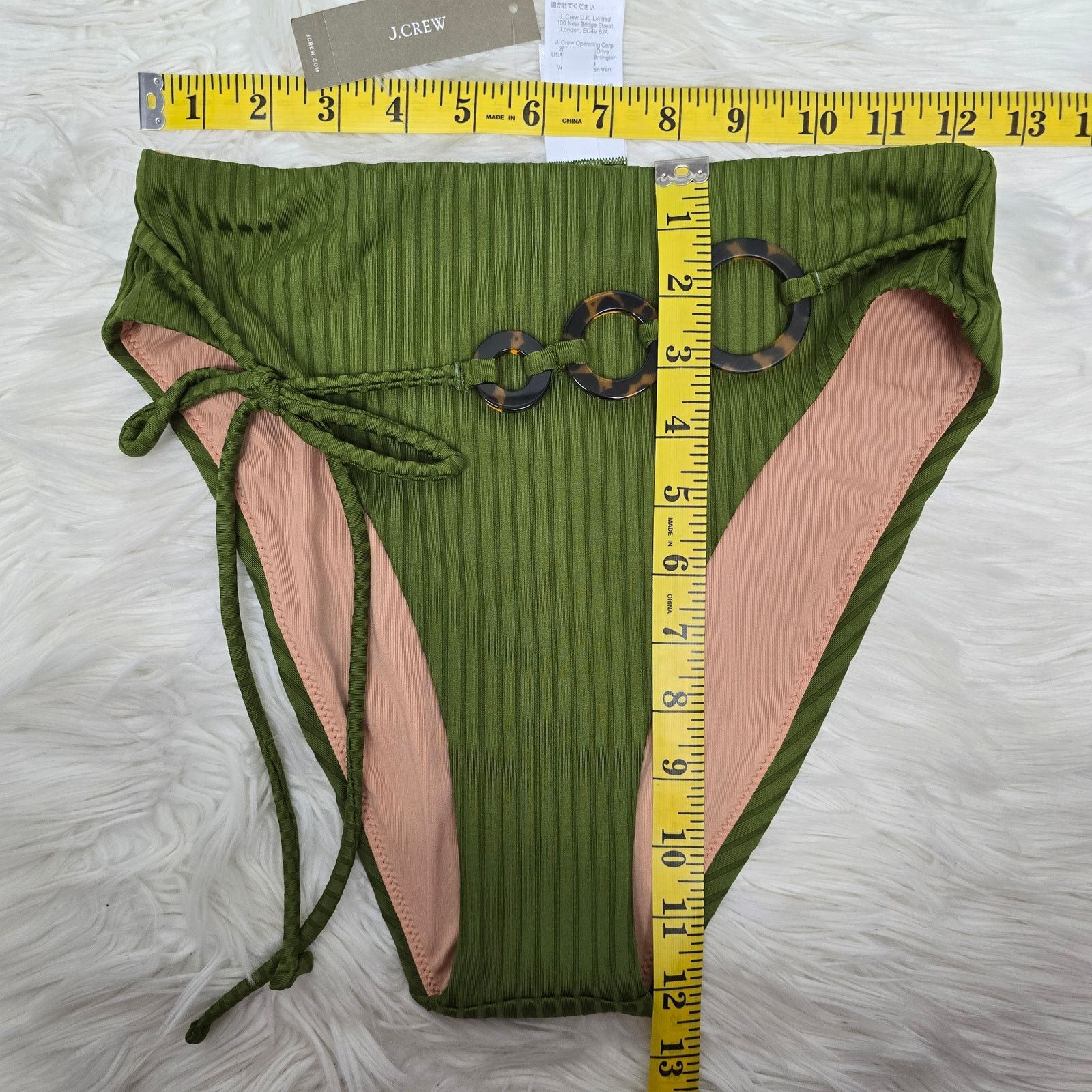 J.Crew NWT J. Crew Wide-rib high-rise bikini bottom w rings Size S Size ONE SIZE - 12 Thumbnail